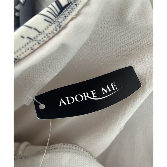 Adore Me Size 1X One piece Bathing Swim Suit Gray Floral Halter Lined Bra NWT - Picture 10 of 11